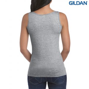 The Gildan Softstyle Ladies Tank Top is a cotton fitted ladies singlet. 5 colours. S - 2XL. Great branded ladies cotton singlets from Gildan.
