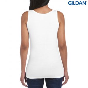 The Gildan Softstyle Ladies Tank Top is a cotton fitted ladies singlet. 5 colours. S - 2XL. Great branded ladies cotton singlets from Gildan.