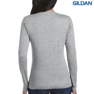 The Gildan Ladies Long Sleeve T Shirt is a 100% cotton fitted long sleeve ladies tee.  4 colours.  S - 3XL.  Great branded long sleeve tees from Gildan.