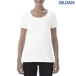 The Gildan Softstyle Ladies' Deep Scoop T-Shirt is a cotton tee with deep scoop neckline.  10 colours.  S - 3XL. Great ladies cotton tees from Gildan.
