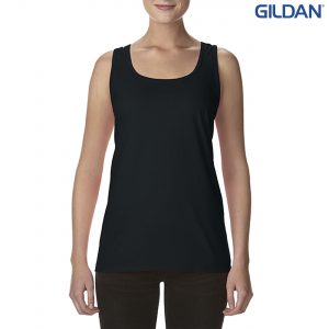 The Gildan Softstyle Ladies Racerback Tank is a semi fitted cotton racer back singlet. 4 colours. S - 3XL. Great branded ladies singlets from Gildan.