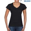 64V00L Gildan Softstyle Ladies V-Neck T Shirt Black – Promotrenz