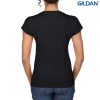 64V00L Gildan Softstyle Ladies V-Neck T Shirt Black – Promotrenz