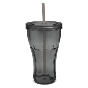 The Trends Collection Carnival Tumbler is a contoured translucent tumbler.  Has a screw on lid with drinking straw.  2 colours.  Great reusable tumblers.