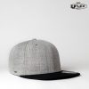 HU15606 UFlex Snap Back 6 Flat Peak Cap –  Grey Melange/Black – Promotrenz