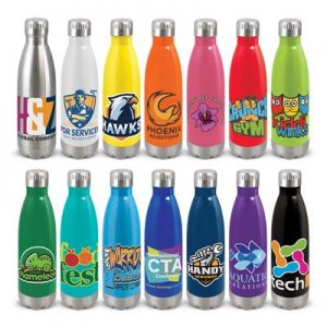 The Trends Mirage Steel Bottle is a 700ml drink bottle with timeless design.  Screw on lid.  14 colours.  Great branded metal drink bottles.