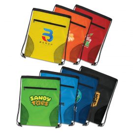 The Trends Collection Dodger Drawstring Backpack is a stylish drawstring backpack with mesh accents.  Zipper pocket.  8 colours.  Great drawstring backpacks.