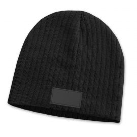 The Trends Collection Nebraska Cable Knit Beanie with Patch is a stylish cable knit beanie.  Acrylic Yarn.  4 colours.  Printing on patch.  Great branded headwear.