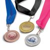 The Trends Collection Podium Medal is a 50mm diameter medal in 3 colours.  Lanyard in 11 colours.  Great branded medals for your events.