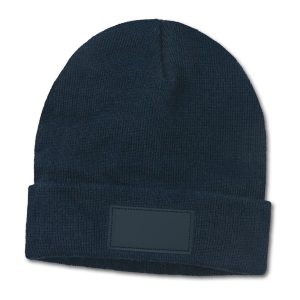 The Trends Collection Everest Beanie with Patch is a warm knitted acrylic beanie with roll up cuff. 4 colours. Great branded beanies with printed patch.