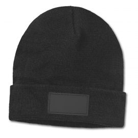 The Trends Collection Everest Beanie with Patch is a warm knitted acrylic beanie with roll up cuff.  4 colours.  Great branded beanies with printed patch.