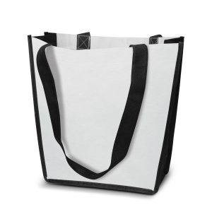 The Trends Collection Trent Gift Tote Bag is a small angled tote bag made from 80gsm PET. Full colour branding. Great sublimation printed tote bags.