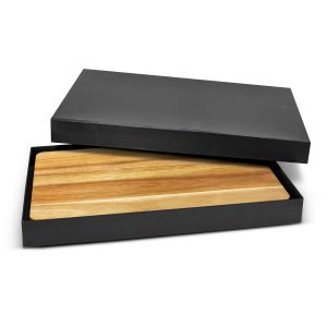 The Trends Collection Montgomery Cheese Board is a luxury acacia cheese board with drawer. 3 cheese knives and fork. Laser Engraved. Great corporate gifts.