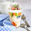 The Trends Collection Yogo Cup is a White/Clear cup ideal for on the go brekkie or lunch meals.  Great options for busy people.  Practical promotional products.