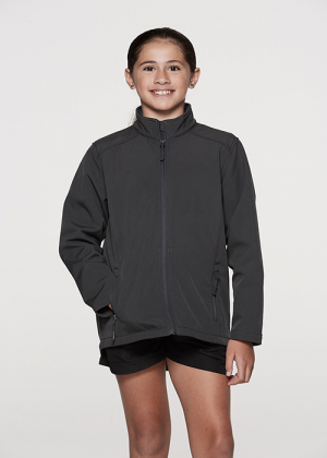 The Aussie Pacific Kids Selwyn Softshell Jacket is a 2 layer performance softshell.  Water repellent, wind resistant.  3 colours.  Great softshell jackets.