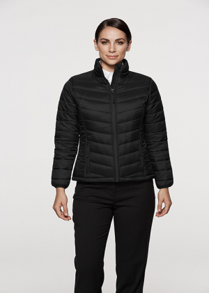 2522 - Aussie Pacific Ladies Buller Puffer Jacket The Aussie Pacific Ladies Buller Puffer Jacket has a polyester satin finish outer, with inner taffeta lining. 2 colours. 8 - 22. Great branded winter jackets.