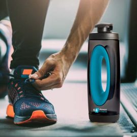 The Trends Bopp Sport Activity Bottle is a futuristic translucent water bottle.  Blue or Black.  Great branded sports water bottles.