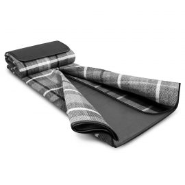 The Trends Collection Denver Picnic Blanket is a smart Black/Grey picnic blanket.  Velcro closure.  3 branding options.  Great branded picnic blankets for summer.