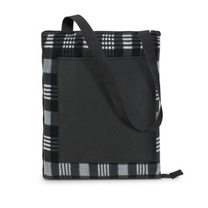 The Trends Collection Dakota Picnic Blanket is a Black/Grey picnic blanket that folds into compact unit.  3 branding options.  Great branded picnic blankets.