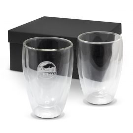 The Trends Collection Tivoli Double Wall Glass Set is an exquisite set of 2 x 410ml double wall glasses.  Black Box.  Great branded corporate gifts.
