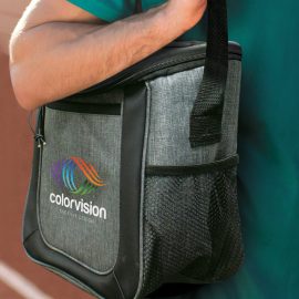 The Trends Collection Aspiring Cooler Bag is an elite cooler bag with zip closure and elastic lacing.  In Grey.  Great branded corporate cooler bags.