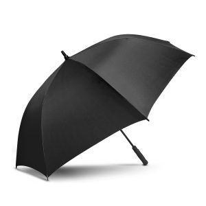 The Trends Collection Patronus Umbrella is a premium 8 panel sports umbrella. Strong canopy with silver underside. Black. Great branded corporate umbrellas.