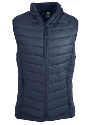 The Aussie Pacific Ladies Snowy Puffer Vest is a nylon/polyester puffer vest. 8 - 22. Black or Navy. Mens available. Great option for winter puffer vests.