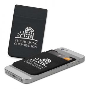 The Trends Lycra Phone Wallet is a soft, stretchy lycra wallet.  Black. 1 colour print.  Great branded phone wallets for your clients.