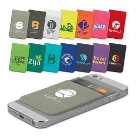 The Trends Collection Lycra Phone Wallet is a soft, stretchy lycra wallet.  14 colours.  Heat transfer.  Great branded phone wallets for your clients.