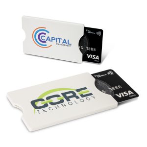 The Trends Collection RFID Card Protector is a strong plastic credit card holder.  Metal foil lining that protects chipped cards from theft.  Great security products.
