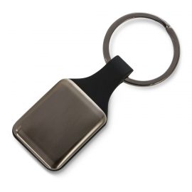 The Trends Collection Altos Key Ring is a square, opulent, silicone and metal key ring.  Engraved or printed.  Gunmetal.  Great branded key rings for your clients.