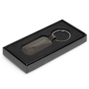 112525 Trends Collection Taurus Key Ring The Trends Collection Taurus Key Ring is a metal key ring with gunmetal plated finish on both sides. Gunmetal. Great branded promo key rings.