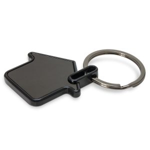 The Trends Collection Capital House Key Ring is a metal house shaped key ring with gunmetal plate finish. Gunmetal. Great branded house key rings.