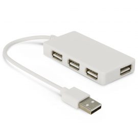 The Trends Collection Byte USB Hub is a rectangular USB hub with 4 ports. In White. Great branded tech promotional products.