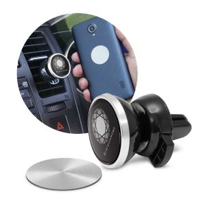 The Trends Collection Nuvo Magnetic Phone Holder secures to car air vents with spring loaded clip. In Black. Full colour or laser engrave. Great tech products.