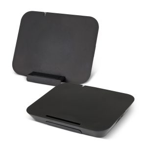 The Trends Collection Lynx Wireless Charging Stand is a compact wireless phone charging stand.  White or Black.  Great branded wireless charging promo products.