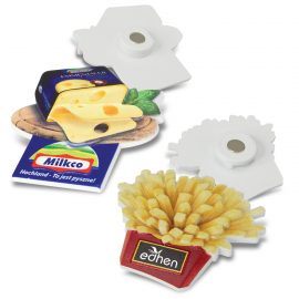 The Trends Collection Custom Moulded Magnets are eye catching custom moulded fridge magnets in full colour.  Great branded promotional fridge magnets.