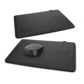 The Trends Collection Davros Wireless Charging Mouse Mat is a futuristic mouse mat that has built in wireless phone charger.  Multiple branding options
