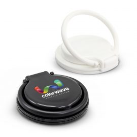 The Trends Collection Stellar Phone Ring is a low profile plastic phone grip which sticks to back of phone.  White or Black.  Great branded phone rings. 