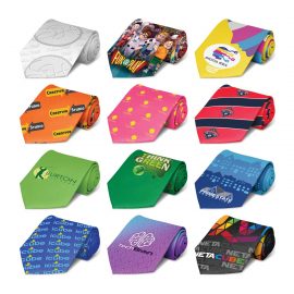 The Trends Collection Parisian Tie is a smart polyester neck tie. Full Colour sublimation branding.  Great branded novelty ties and promo products.