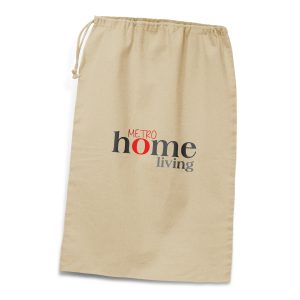 The Trends Collection Drawstring Laundry Bag is a laundry bag made from unbleached natural cotton.  Eco friendly.  Great branded drawstring bags.