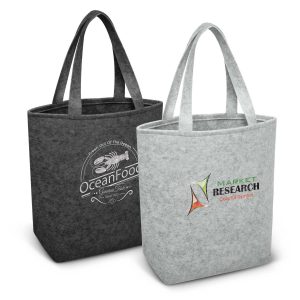 The Trends Collection Astoria Tote Bag is a fashion inspired medium size tote bag.  2 shades of grey.  Great branded poly felt tote bags for your event or clients.