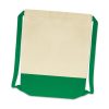 114422 Trends Collection Reno Cotton Drawstring Bag – Natural/Green