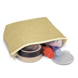 The Trends Collection Ava Cosmetic Bag is a small cosmetic bag made from poly-jute.  Natural Look.  Great branded cosmetic bags from Trends Collection.