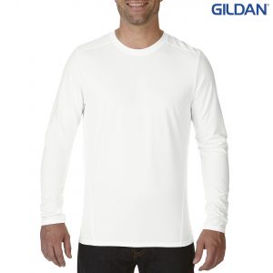 47400 Gildan Performance Adult Long Sleeve Tech Tee - White The Gildan Performance Adult Long Sleeve Tech Tee is an active fit, 159gsm polyester long sleeve tee. 3 colours. Great branded