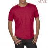 6750 – Anvil Tri Blend Adult Combed Ring Spun Tee – Heather Red