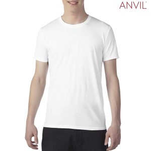 The Anvil Tri Blend Adult Combed Ring Spun Tee is a 159gm2 pre shrunk 50% polyester tee. 6 colours. S - 3XL. Great branded polyester/cotton tees.