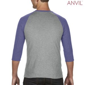 The Anvil Tri-Blend Adult 3/4 Sleeve Raglan Tee is a 159gsm 3/4 sleeve tee. 4 colour combinations. XS - 2XL. Great brandable raglan tees from Anvil.