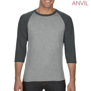The Anvil Tri-Blend Adult 3/4 Sleeve Raglan Tee is a 159gsm 3/4 sleeve tee. 4 colour combinations. XS - 2XL. Great brandable raglan tees from Anvil.