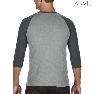 The Anvil Tri-Blend Adult 3/4 Sleeve Raglan Tee is a 159gsm 3/4 sleeve tee. 4 colour combinations. XS - 2XL. Great brandable raglan tees from Anvil.